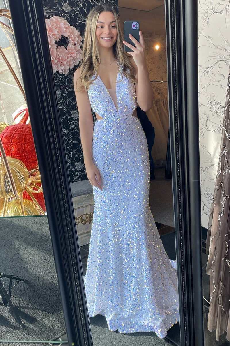 Icy Blue Strapless Prom Gown Floral Embroidery Ruched Satin Mermaid Silhouette,OLP2170