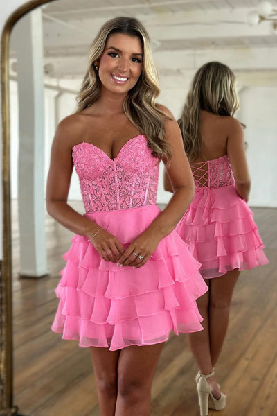 Cute A Line Sweetheart Lavender Chiffon Homecoming Dress VK062101