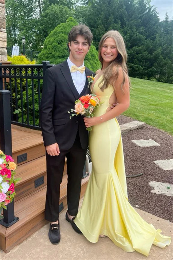 yellow satin prom dress pale yellow prom dress Ladivine 7481 Luxe Satin A Line Corset Bridesmaids Dress Prom Dress light yellow / 6-parroquiadesanalbertomagno.com