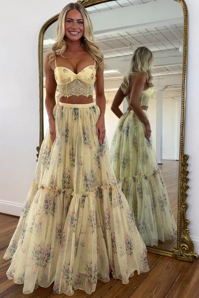 Fashion A Line Sweetheart Floral Tulle Prom Dress VK16020607
