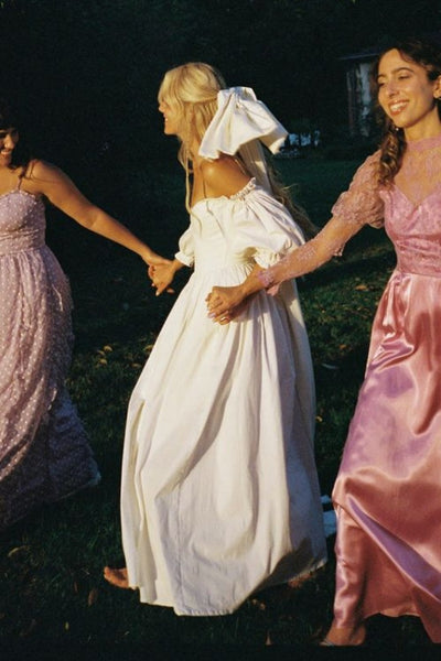 Elegant A Line Off Shoulder Long Wedding Dresses