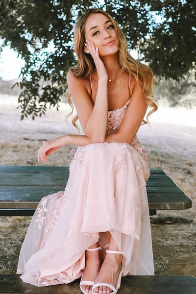 Blue Mermaid Tulle Backless Long Prom Dress with Lace VK23092301