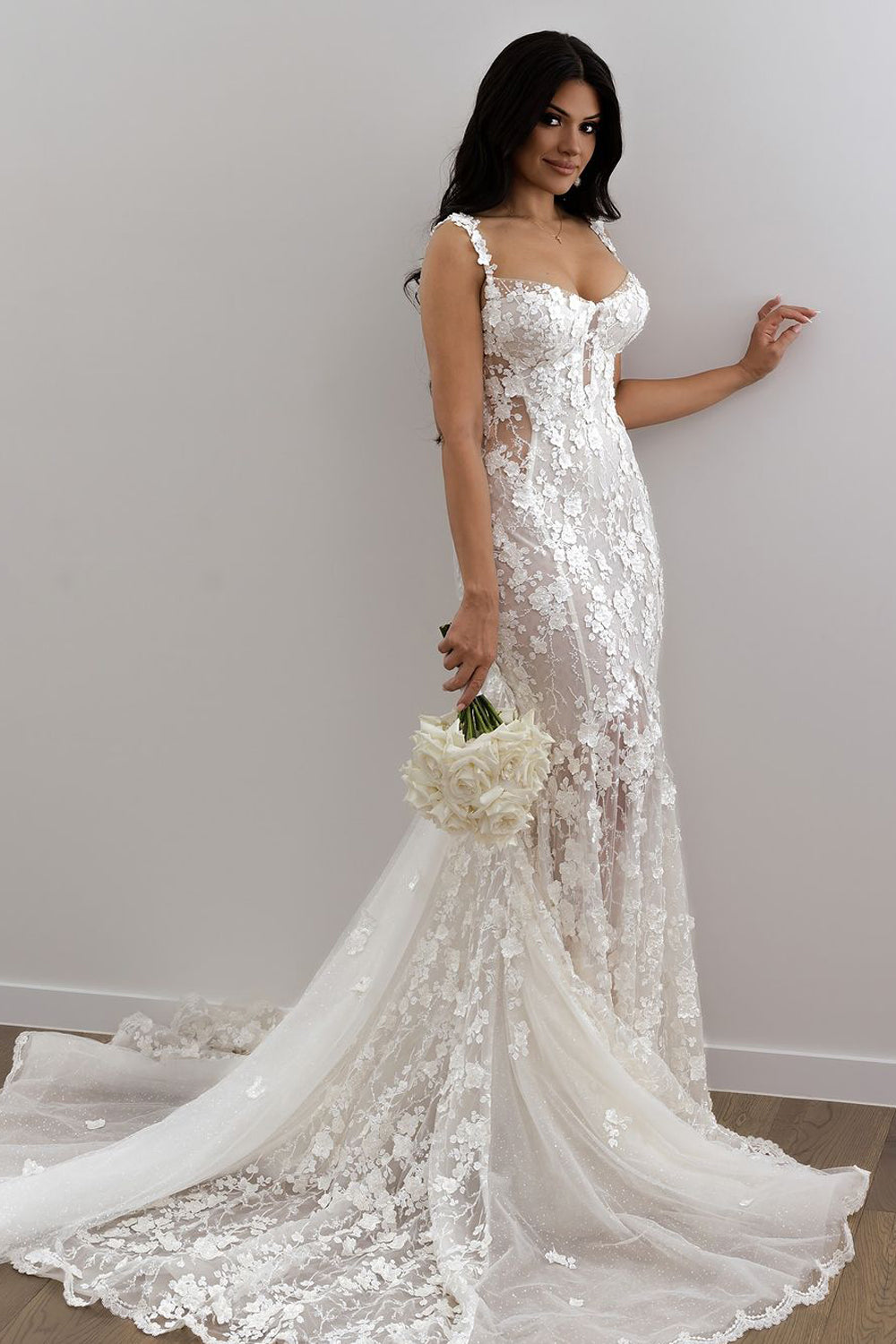 Charming Mermaid Sweetheart Lace Beach Wedding Dresses with Appliques VK2401002 Vickidress Charming Mermaid Sweetheart Lace Beach Wedding Dresses with Appliques VK2401002 Vickidress