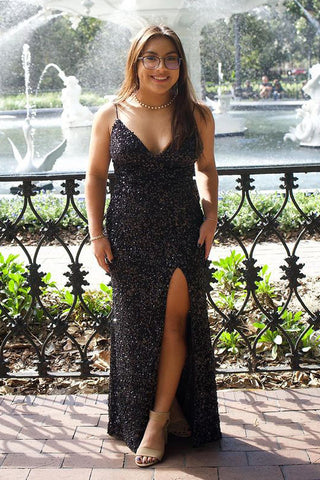 Gorgeous Mermaid Black Sequins Prom Dresses for 2022 VK2202203