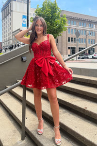 A Line Sweetheart Red Sequins Short Homecoming Dress VK073102 Vickidress A Line Sweetheart Red Sequins Short Homecoming Dress VK073102 Vickidress