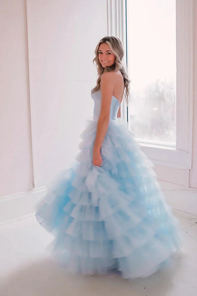 Gorgeous Ball Gown Sweetheart Tiered Tulle Prom Dresses