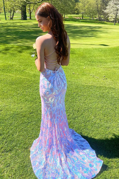 Cute Mermaid Sweetheart Sequins Prom Dresses VK24110801