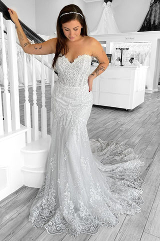 Mermaid Sweetheart Lace Wedding Dresses VK23100205