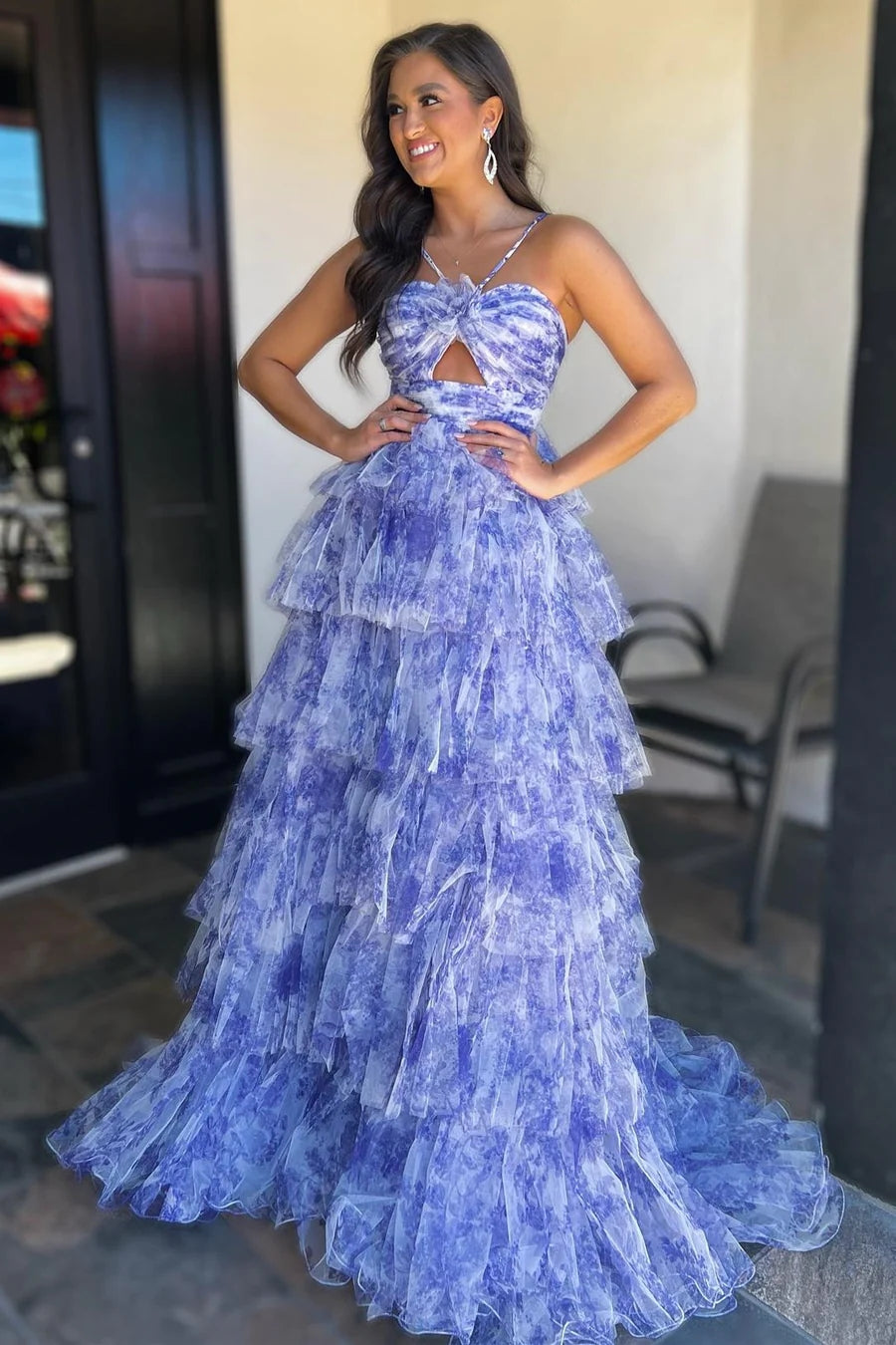 keyhole halter prom dress Ava Presley Center Keyhole Halter Prom Dress 47028