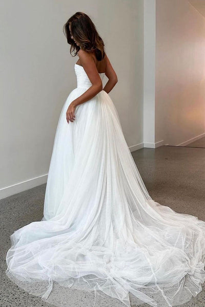 Fairy Ball Gown Sweetheart Tulle Long Wedding Dresses VK073194