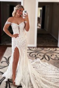 Mermaid Off the Shoulder Lace Wedding Dresses VK23100208