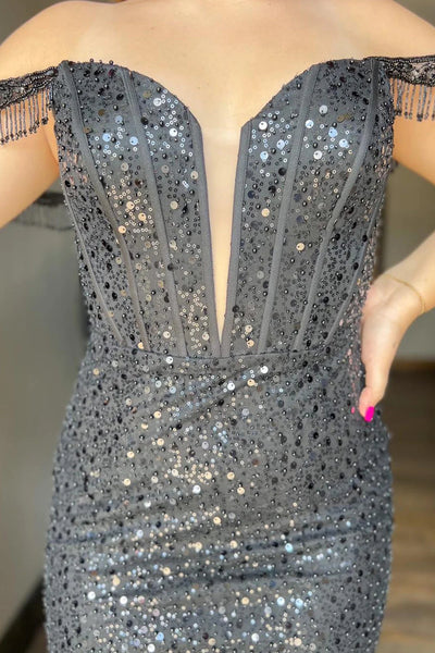 Sparkly Dark Red Beaded Corset Sequins Fringed Tight Homecoming Dress VK23082101
