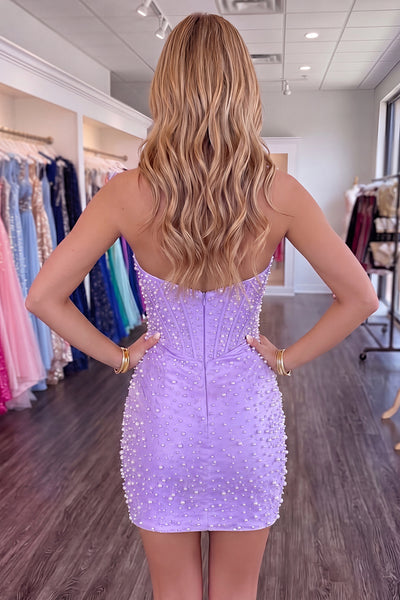 Sparkly Yellow Corset Tight Halter Short Homecoming Dress with Pearls