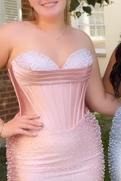 Sparkly Yellow Strapless Tight Short Corset Homecoming Dress with Pearls