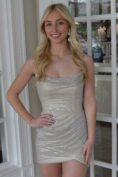 Red Sparkly Strapless Short Tight Homecoming Dress