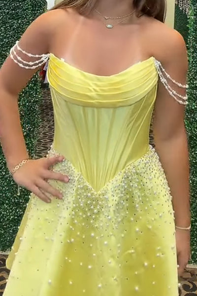 Pink Sparkly Corset Off the Shoulder Short Homecoming Dress with Pearls