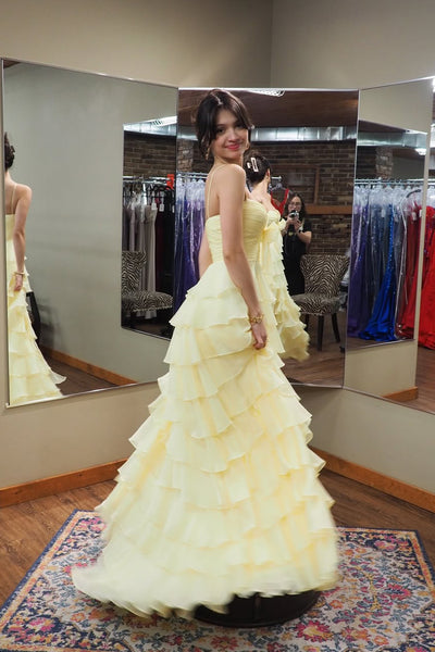 Cute A Line Sweetheart Pink Chiffon Tiered Long Prom Dress VK26010107