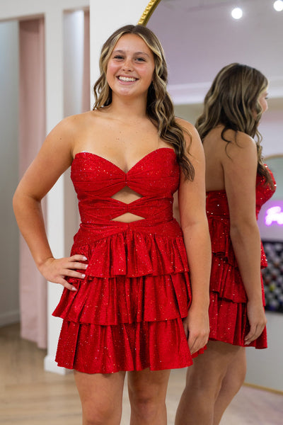 Sparkly A Line Sweetheart Red Hot Fix Homecoming Dress AB26073013