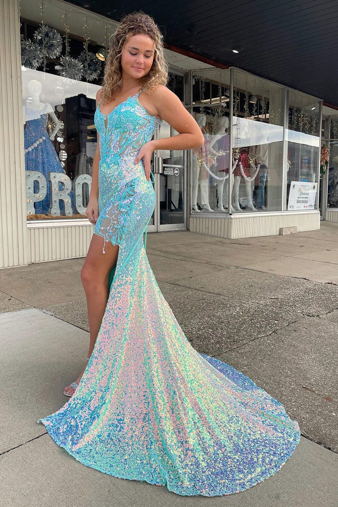 Mermaid sparkly sale prom dress