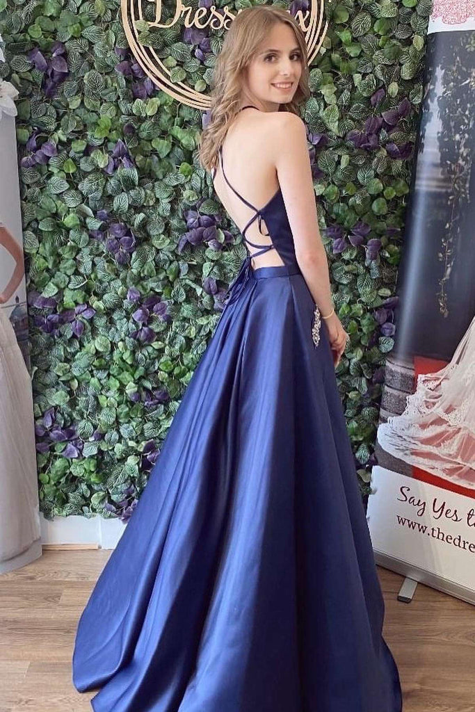 Sexy Navy Prom Dress For Teens, Prom Dresses, Evening Gown, Graduation –  DressesTailor