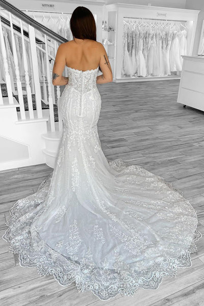 Mermaid Sweetheart Lace Wedding Dresses VK23100205