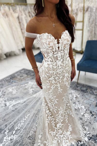 Charming Mermaid Sweetheart Lace Long Wedding Dress VK25060203