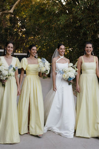 Stunning A-Line Daffodi Long Bridesmaid Dresses VK23090207