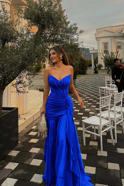 Elegant Sheath V Neck Army Green Chiffon Evening Dress Formal Dress with Slit VK26031107