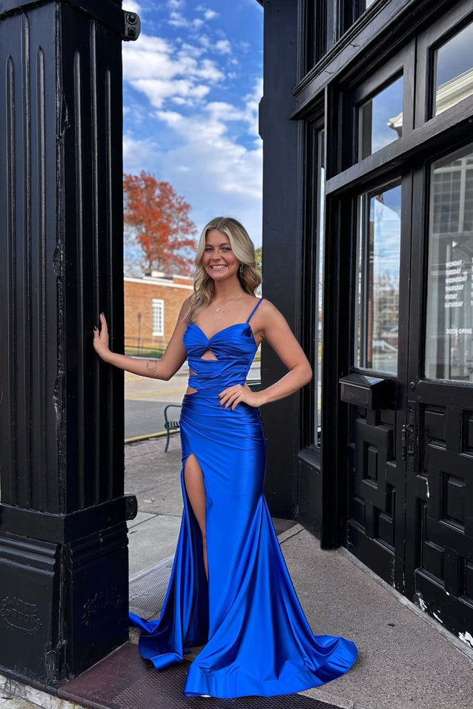 Cute Mermaid Sweetheart Royal Blue Satin Long Prom Dresses Vickidress Cute Mermaid Sweetheart Royal Blue Satin Long Prom Dresses Vickidress