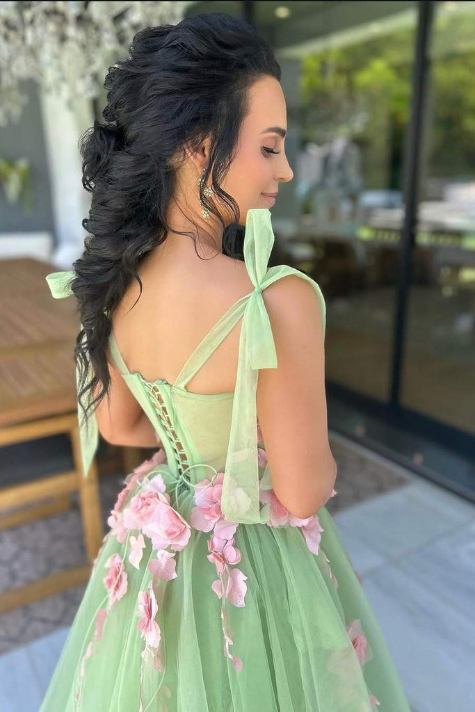 Fairy A Line Sweetheart Sage Green Tulle Long Prom Dress with Appliques VK25010701 Vickidress Fairy A Line Sweetheart Sage Green Tulle Long Prom Dress with Appliques VK25010701 Vickidress