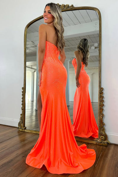 Sparkly Scoop Neck Navy Satin Long Prom Dress with Hot Stone VK16020603