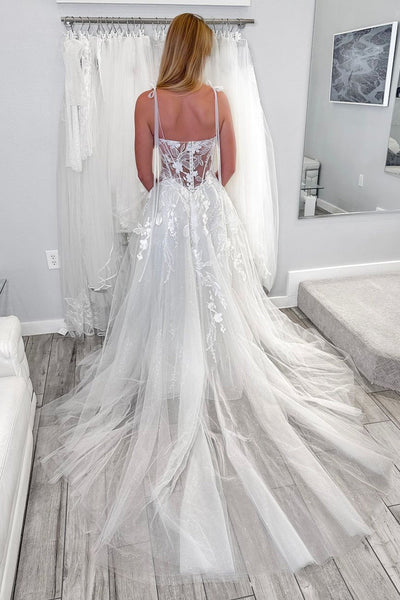 Fairy A Line Sweetheart Tulle Bridal Dresses with Appliques VK1311
