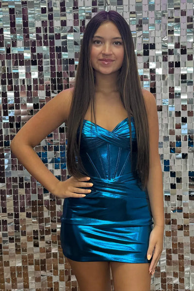 Bodycon Strapless Corset Burgundy Tight Short Homecoming Dresses VK081803