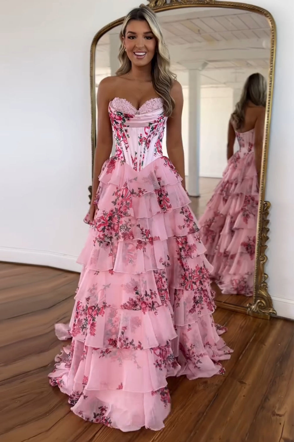 34618 - Charming A-Line Long Sleeves Beads Pleats Prom Evening Formal Dress main image 0