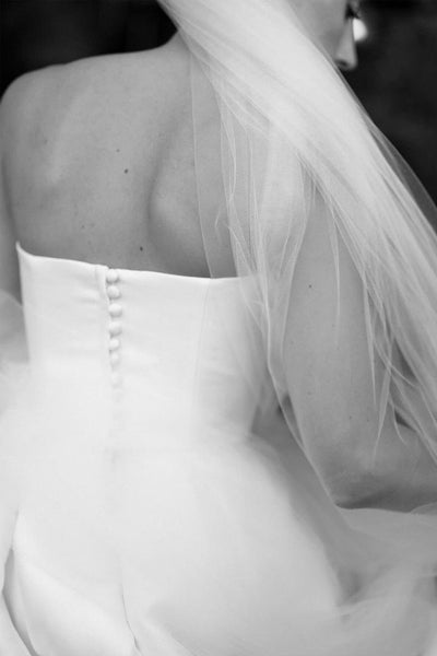 Charming Strapless Satin A-Line Wedding Dresses VK24031401