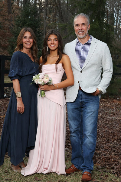 Cowl Neck Blush Pink Long Dress with Scarf