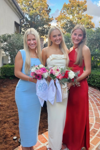 Light Yellow Strapless Bow Maxi Prom Dress
