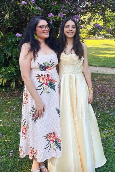 Light Blue Satin Spaghetti-Strap A-Line Ball Gown Prom Dresses