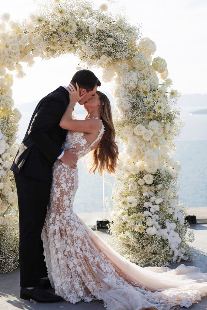 Gorgeous Mermaid Sweetheart See Through Lace Wedding Dresses VK23081905 – Vickidress Gorgeous Mermaid Sweetheart See Through Lace Wedding Dresses VK23081905 – Vickidress