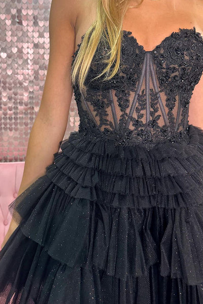 Lovely A-Line Sweetheart Navy Blue Tulle Short Homecoming Dresses VK23072105-2