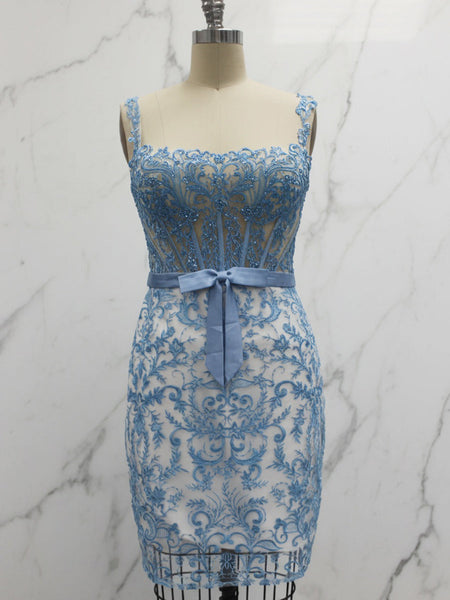 Off-Shoulder Lace Bodycon Homecoming Dress with Bow Waist