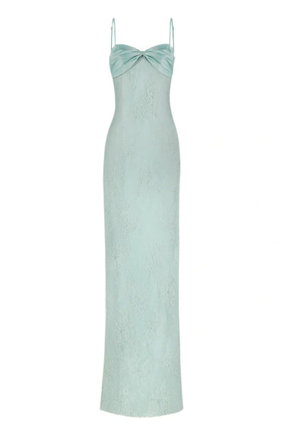 Romantic Blush Pink Lace Spaghetti Straps Prom Dress with Ruched Bodice