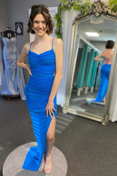 Charming Sheath Sweetheart Ruched Dress with Slit