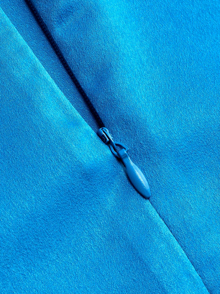 Straps Aqua Asymmetrical Hem Short Dress