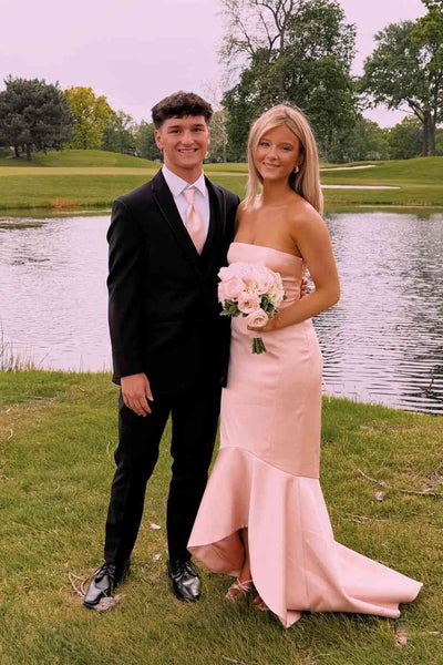 Strapless Blush Pink Mermaid Long Dress