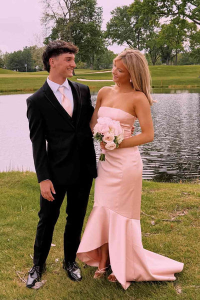 Strapless Blush Pink Mermaid Long Dress