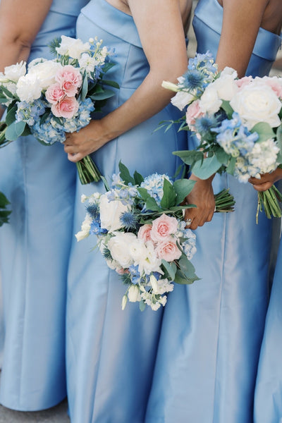 Strapless Ice Blue Mermaid Satin Long Dress