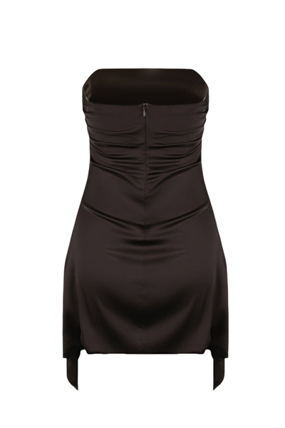 Strapless Aqua Irregular Hem Sheath Short Dress