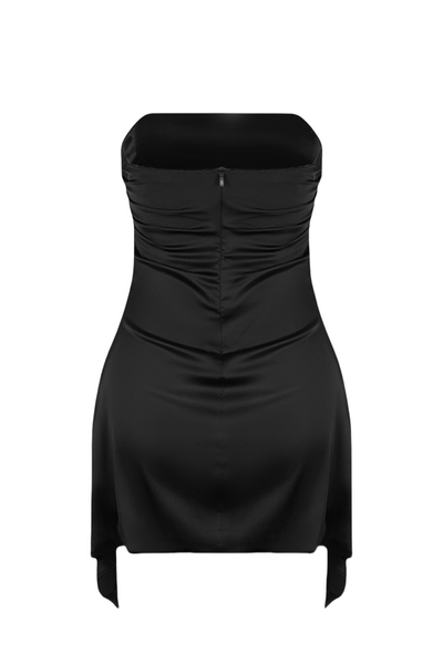 Strapless Aqua Irregular Hem Sheath Short Dress