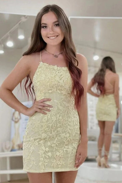 Lavender Short Tight Homecoming Dress with Lace Beading VK23062107